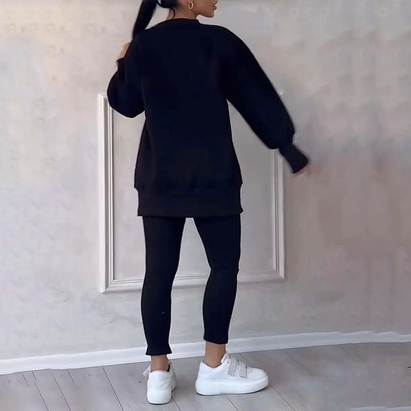 W&W Mode | Lässig Damen Sweatshirt Und Leggings Satz