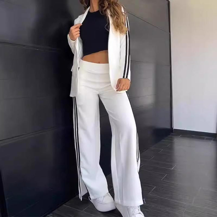W&W Mode | Blazer Mit Kerbrevers Und Hose Mit Weitem Bein Satz