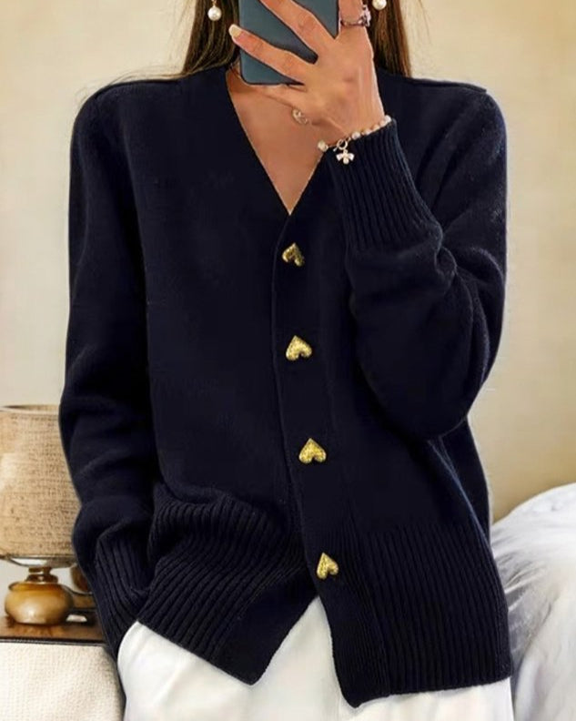 W&W Mode | Eleganter Herzknopf Cardigan