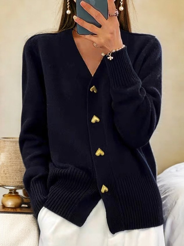 W&W Mode | Strickjacke Mit Herzknöpfen