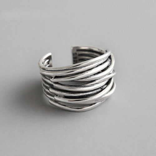 W&W Mode | Silber Verstellbarer Ring in Lagen