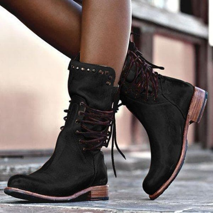 W&W Mode | Stiefeletten Damen Schwarz Wasserdicht