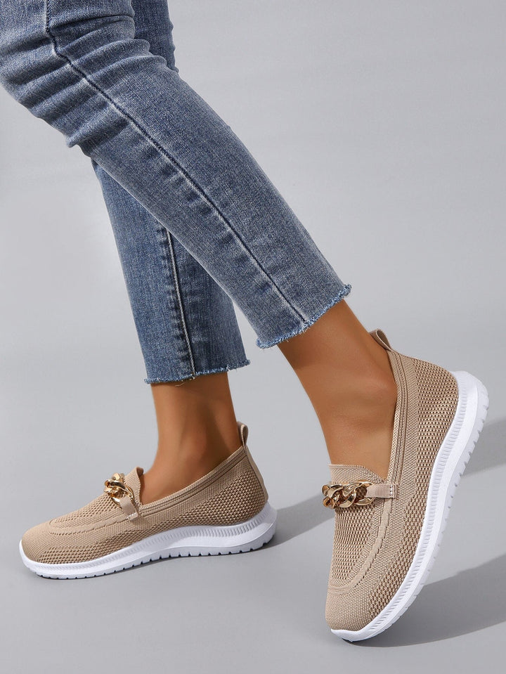 W&W Mode - lässige Slip-On Sneaker Damen | Sneaker aus atmungsaktivem, flexiblem Strickmaterial
