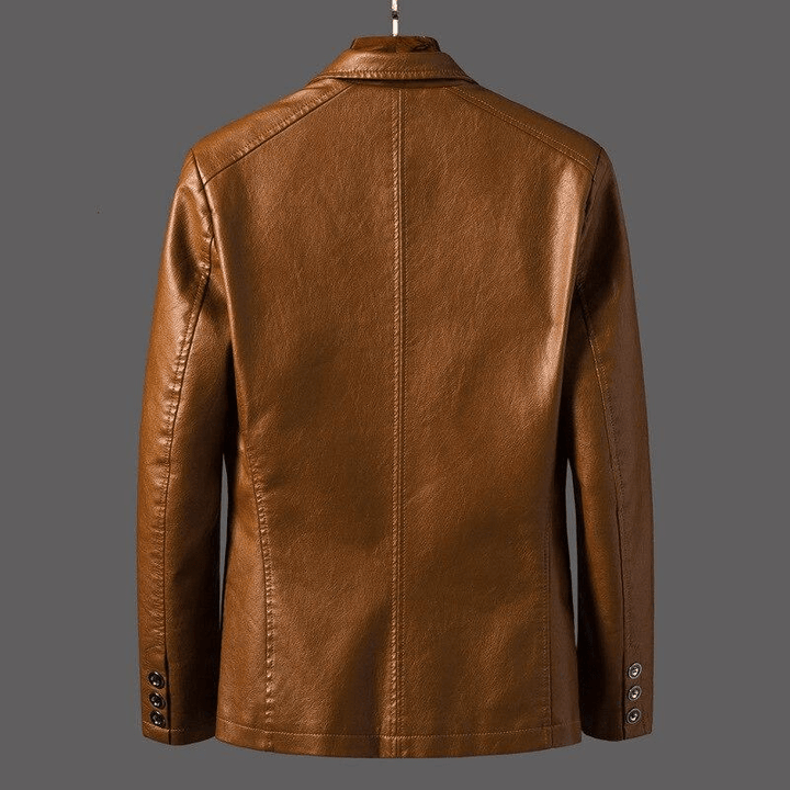 W&W Mode | Stilvolle Leder Herren Blazer Klassischer Schnitt