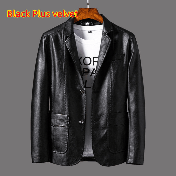 W&W Mode | Stilvolle Leder Herren Blazer Klassischer Schnitt