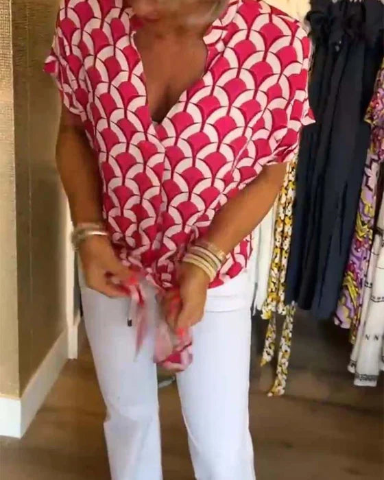 Stella | Lässiges Top mit Druck und V-Ausschnitt