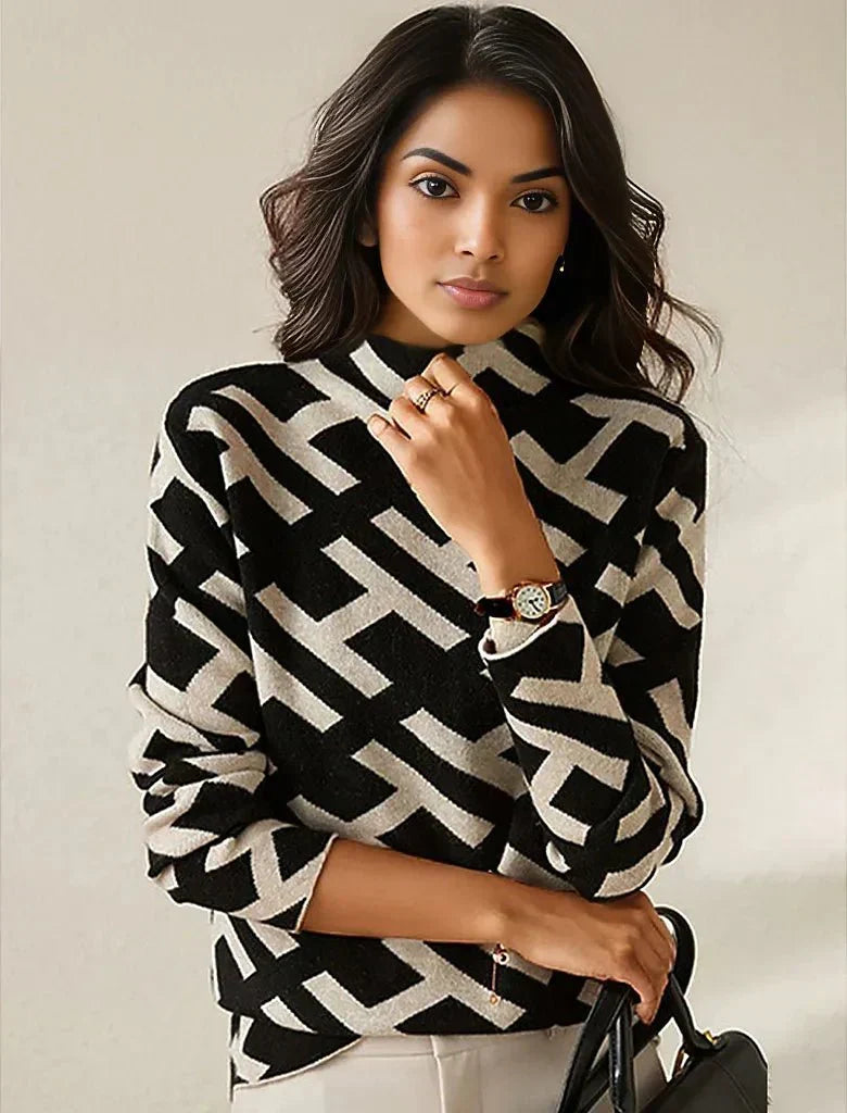 W&W Mode | Pullover Mit Geometrischem Muster Für Frauen