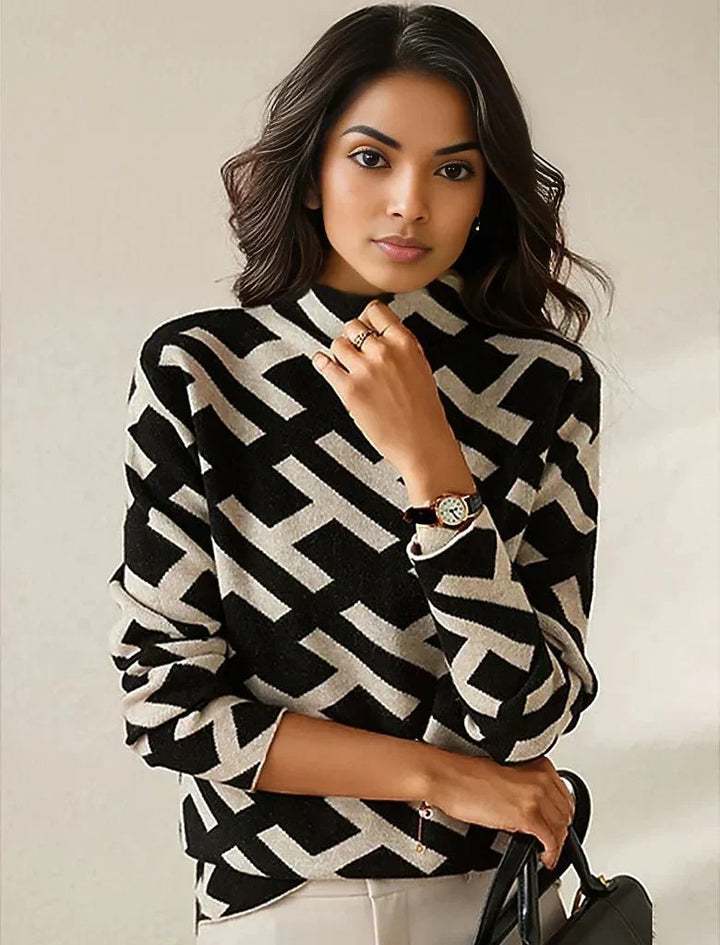 W&W Mode | Pullover Mit Geometrischem Muster Für Frauen