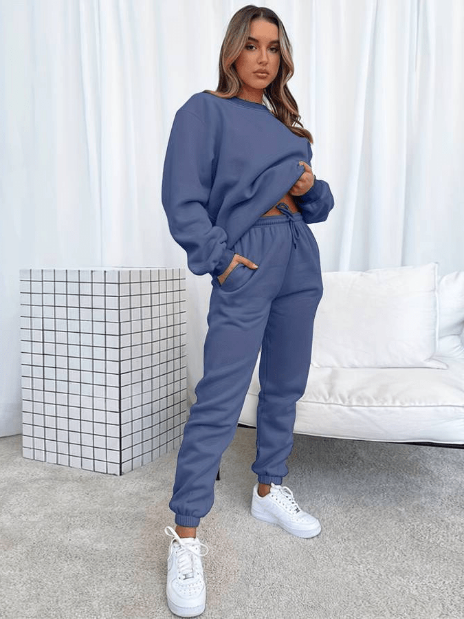 W&W Mode | Jogging Satz Bequem Übergröße Damen Lässig Chi