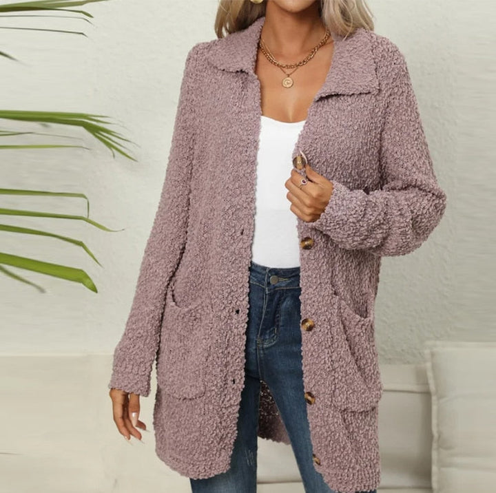 W&W Mode Strickjacke | Lange Strickjacke aus weichem Teddybär mit Taschen