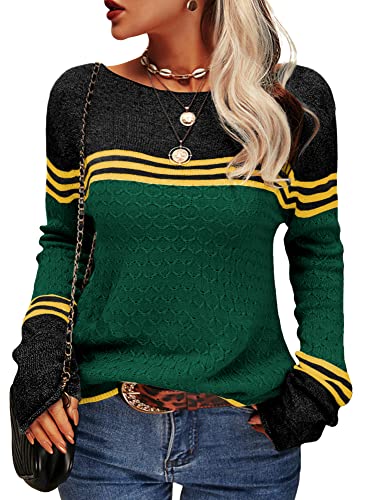 W&W Mode - Damen Zwei-Farben Farbblock Pullover
