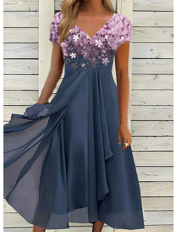 W&W Mode | Elegantes Midi Kleid mit Blumen-Spitze