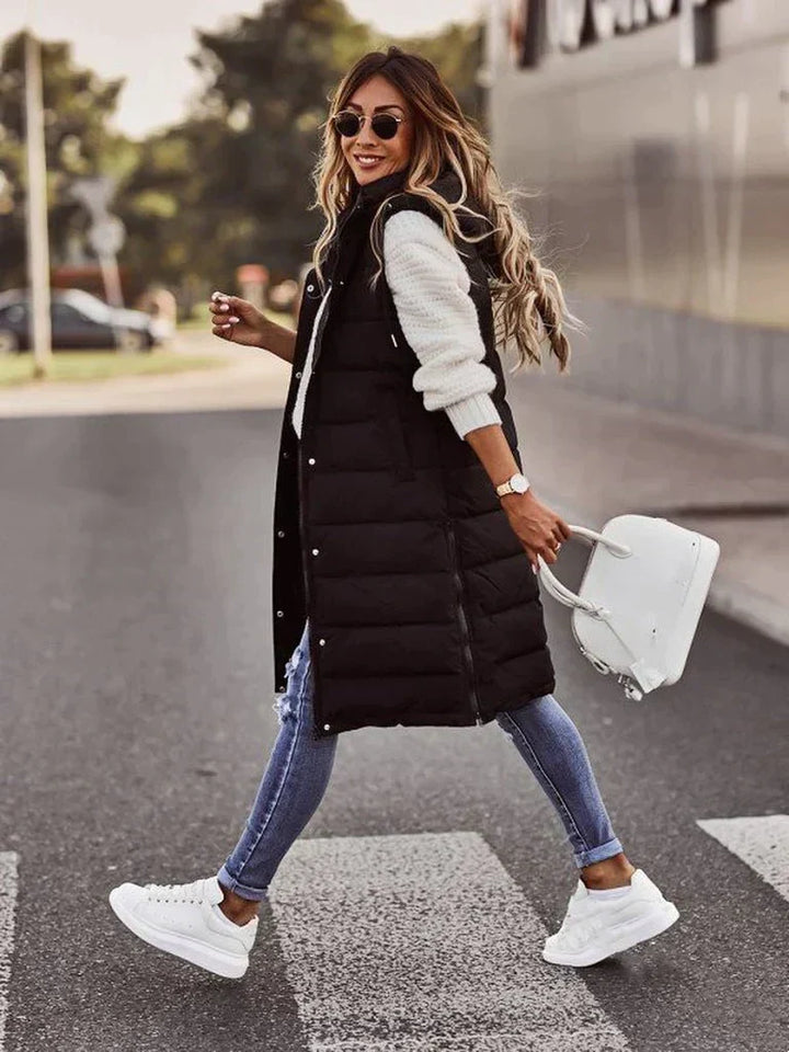 W&W Mode | Gefütterte Puffer-Weste mit Kapuze für Damen