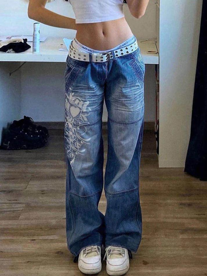 W&W Mode | Gewaschene Herzmuster Cargojeans