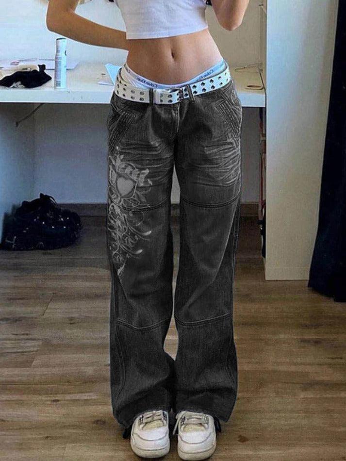 W&W Mode | Gewaschene Herzmuster Cargojeans