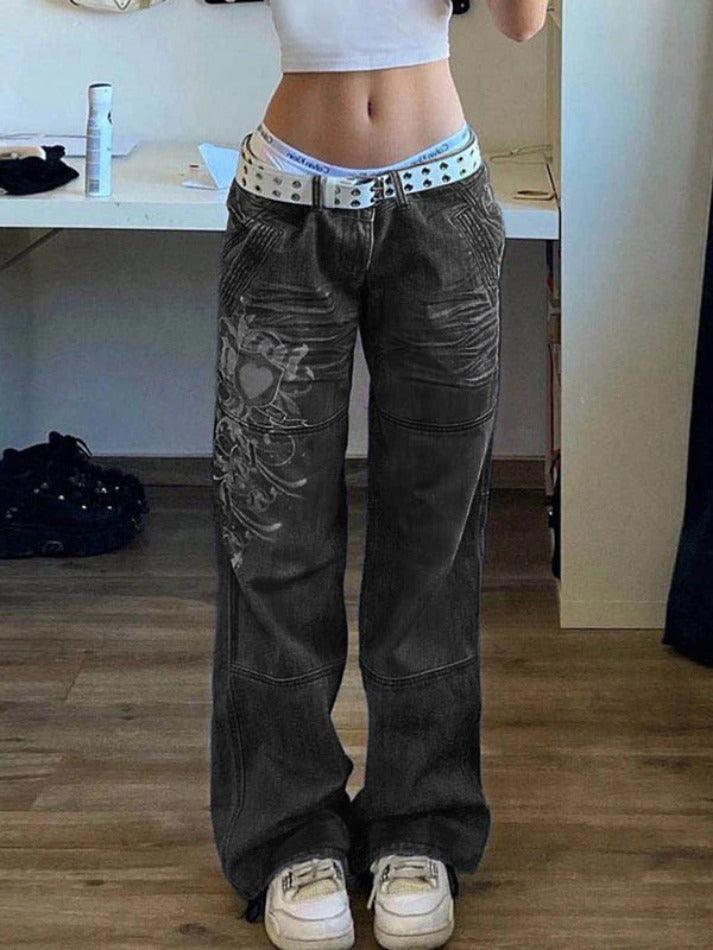 W&W Mode | Gewaschene Herzmuster Cargojeans