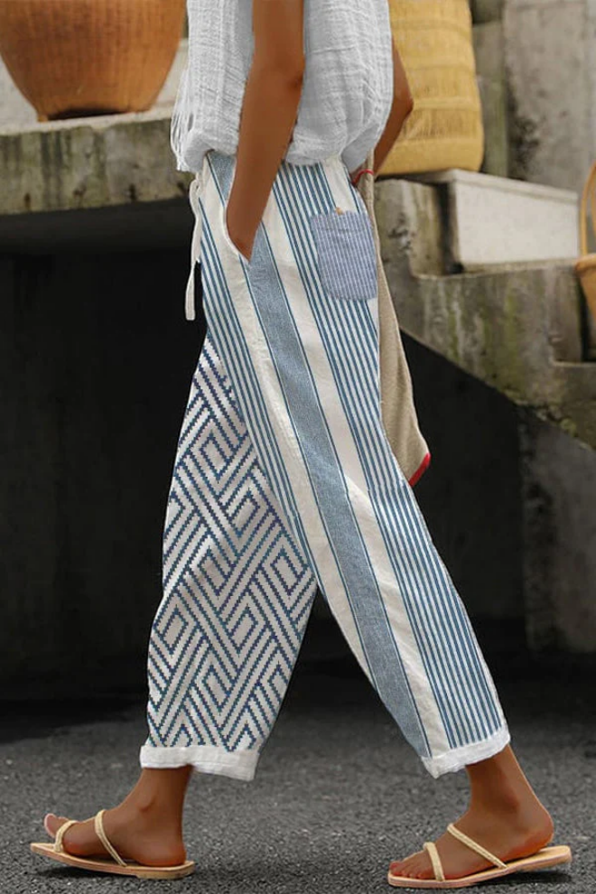 W&W Mode | Lässig Unique Printed Button Pocket Pants
