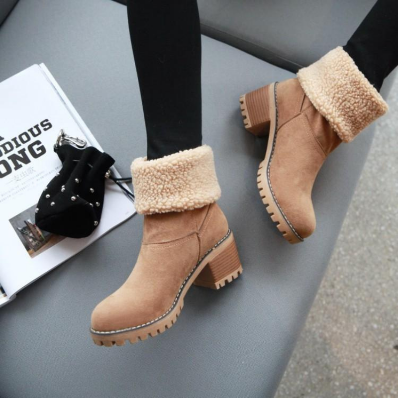 W&W Mode | Elegante Winter Stiefel mit Absatz für Frauen