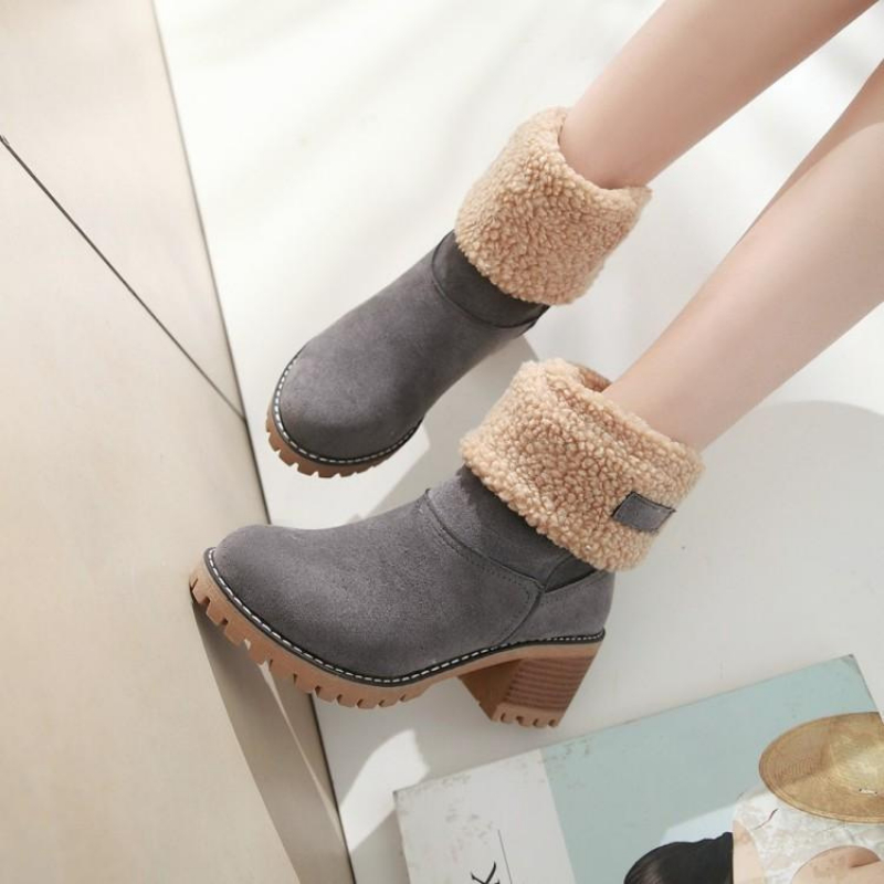 W&W Mode | Elegante Winter Stiefel mit Absatz für Frauen