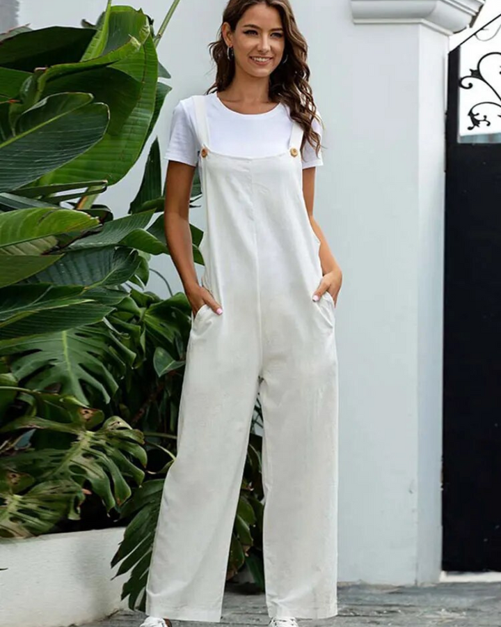 W&W Mode | Weiß Latzhose Damen Lässig