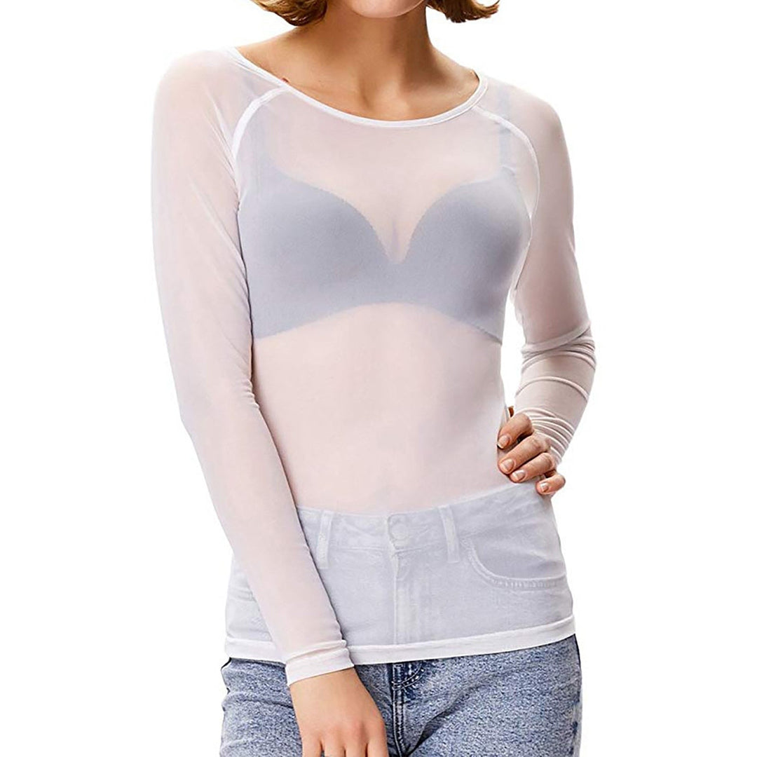 W&W Mode | Transparentes Mesh Top Mit Langen Ärmeln Für Damen