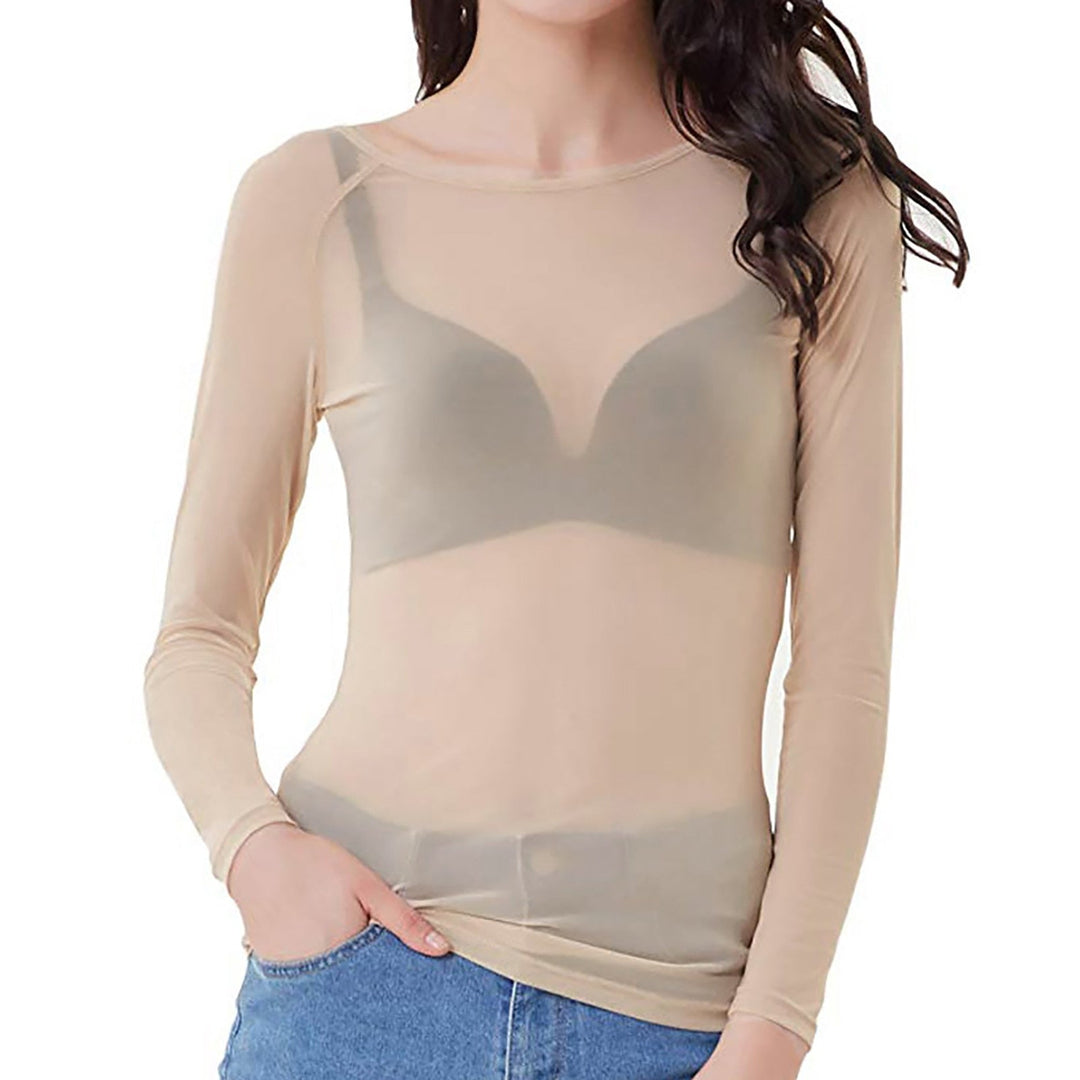 W&W Mode | Transparente Mesh Langarm Top Für Damen
