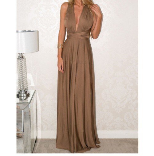 W&W Mode | Elegantes Halter-Maxikleid ohne Rücken für Frauen
