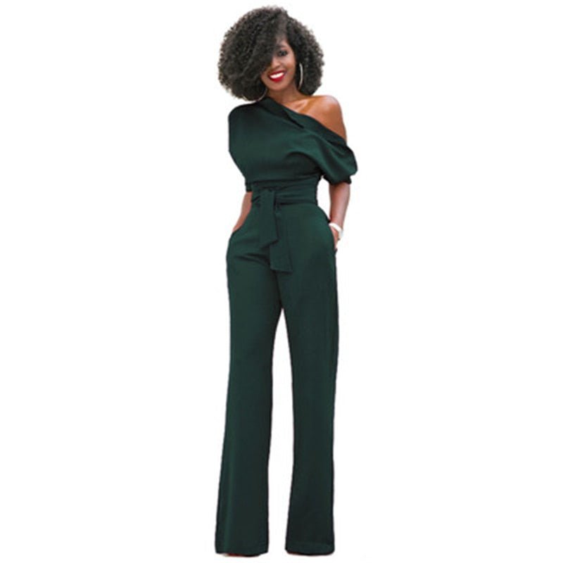 W&W Mode | Schulterloser, Eleganter Jumpsuit Mit Gürtel Für Damen