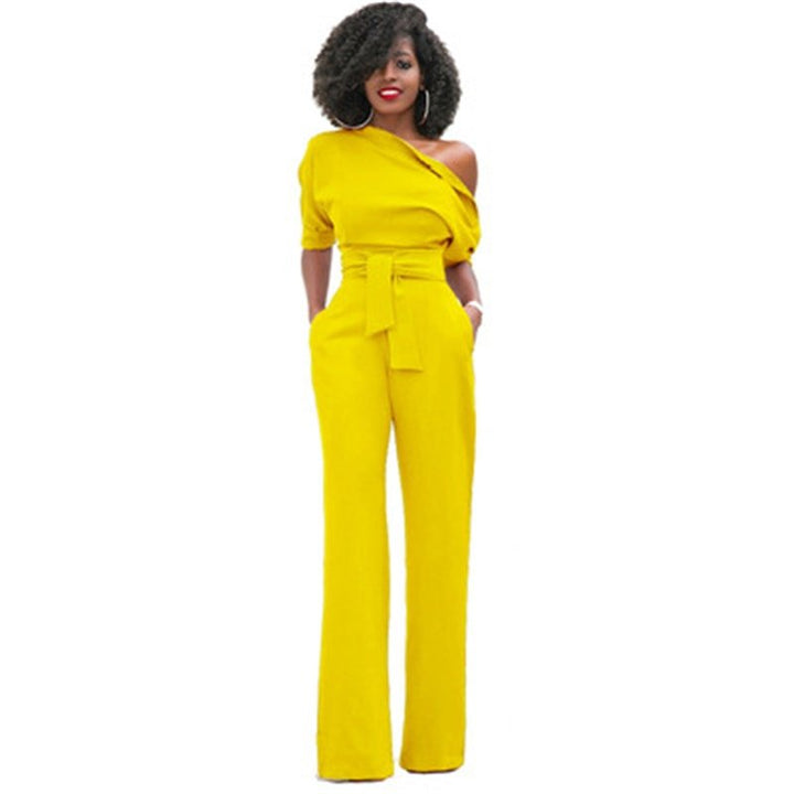 W&W Mode | Schulterloser, Eleganter Jumpsuit Mit Gürtel Für Damen