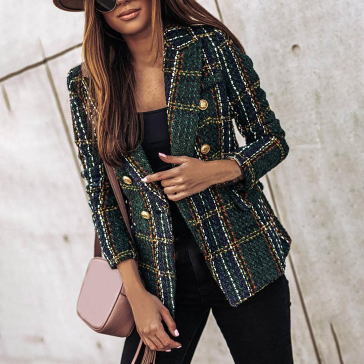 W&W Mode - Karierter modischer Blazer mit seitlichen Taschen