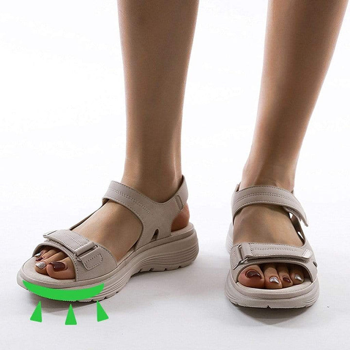 W&W Mode Damen Komfort-Sandalen mit verstellbaren Riemen und Profilsohle