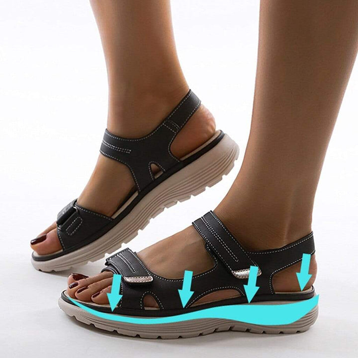 W&W Mode Damen Komfort-Sandalen mit verstellbaren Riemen und Profilsohle