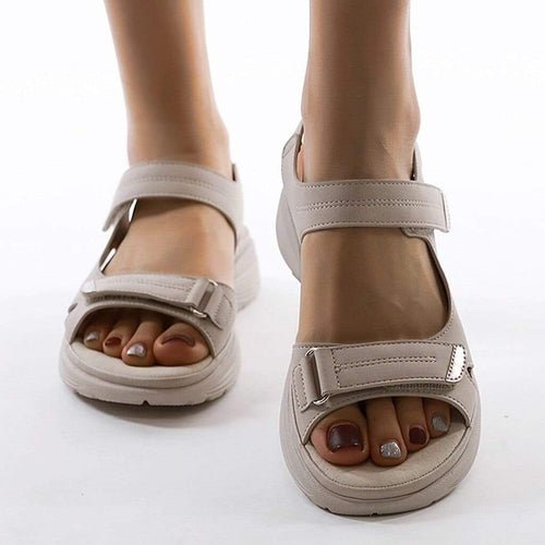 W&W Mode Damen Komfort-Sandalen mit verstellbaren Riemen und Profilsohle