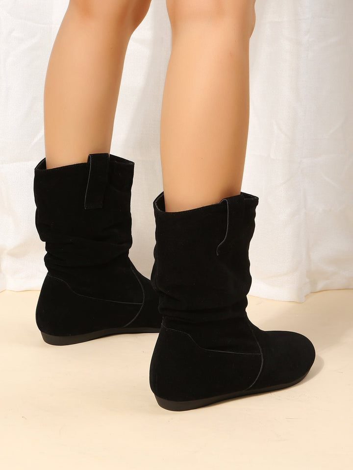 W&W Mode | Plüsch-Stiefel mit flacher Sohle