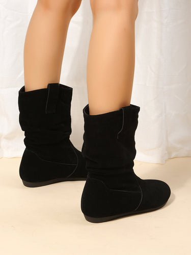 W&W Mode | Plüsch-Stiefel mit flacher Sohle