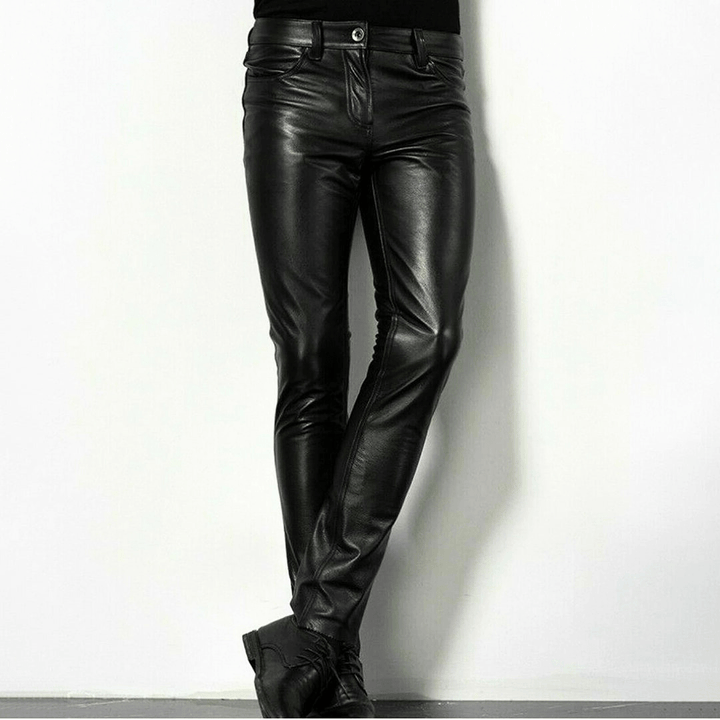 W&W Mode | Schwarze Kunstlederhose Für Herren Trendiges Design