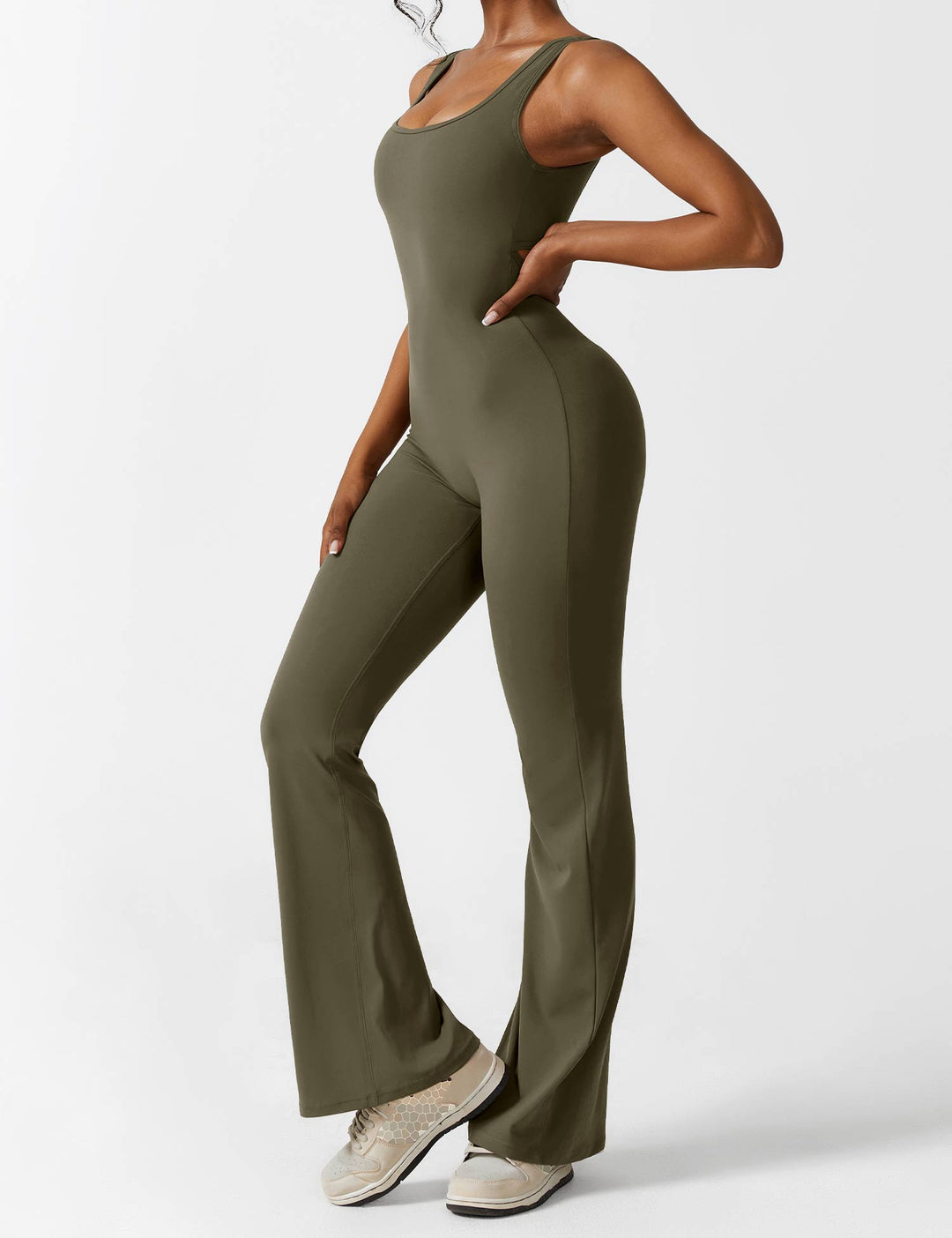 W&W Mode | V-Rücken Auslaufender Jumpsuit