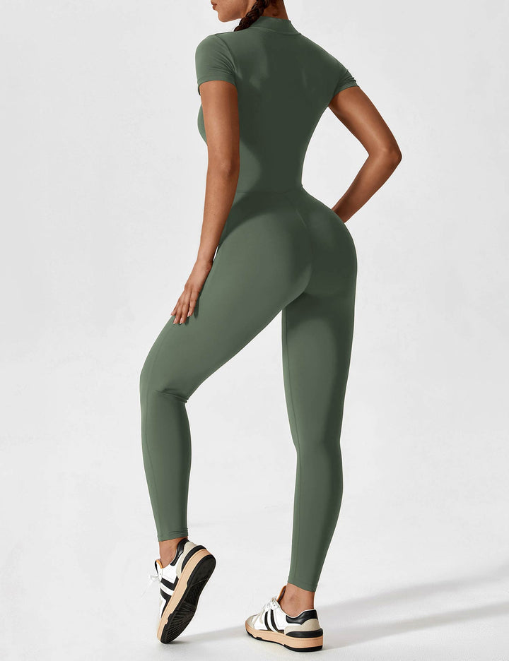 LenaFit – Kurzarm-Reißverschluss-Jumpsuits
