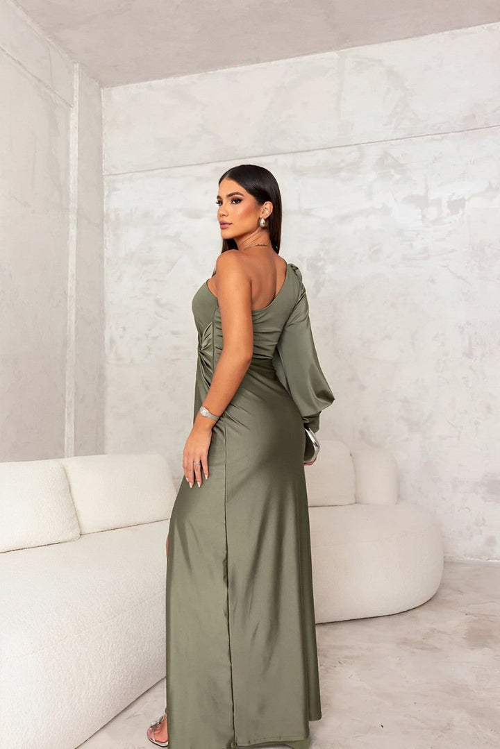 W&W Mode | Elegantes Ein-Schulter-Kleid mit seitlichem Schlitz