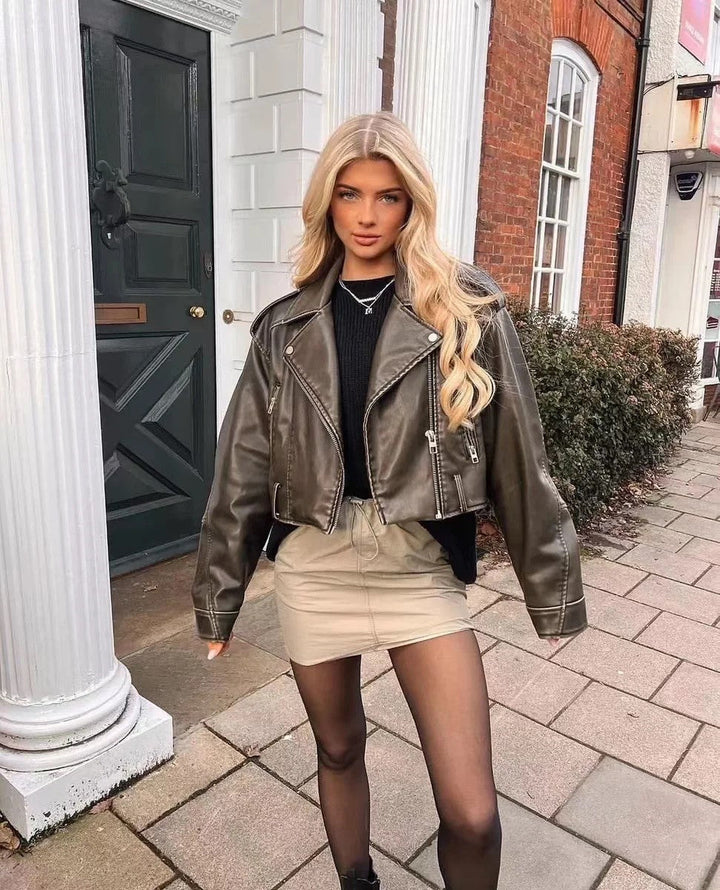 W&W Mode | Schwarze Lederjacke Für Damen